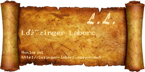 Lézinger Laborc névjegykártya